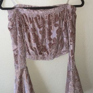 Blue Blush Long Sleeve Crop